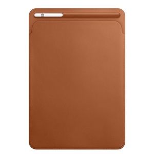 iPad Pro leather sleeve in saddle brown color